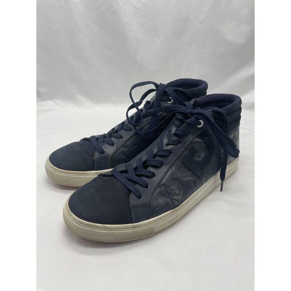 GFore Men 10 Debossed Quarter G Twilight Blue Leather Street Chukka Sneakers - Picture 3 of 13